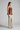 Model wearing Evelyn Draped Cowl Neck Top in Mahogany Copper alternate pose